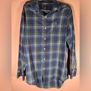 Tailorbyrd Mens Button Front Long Sleeve‎ Cotton Spandex Plaid Shirt Medium